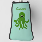 Green Octopus Design Golf Headcover (Rotieren 90)