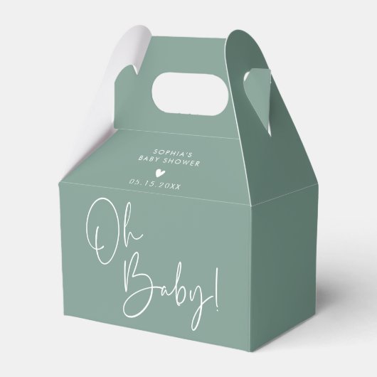 Green Oh Baby Modern Boho Babydusche Geschenkschachtel (Vorderseite)