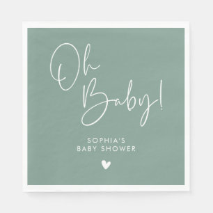 Green Oh Baby Modern Boho Babydusche Serviette