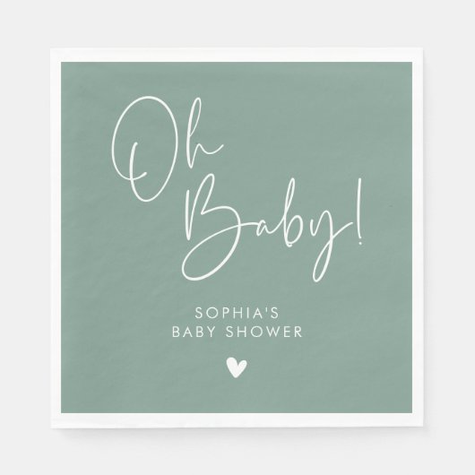 Green Oh Baby Modern Boho Babydusche Serviette (Vorderseite)