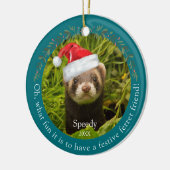 Green Oh, was Spaß Ferret Pet Weihnachten Keramik Ornament (Links)