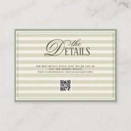 Green Old Money Wedding QR code Details Begleitkarte