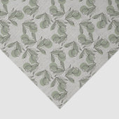 Green Olive & Leaf Pattern Gray Green Background Seidenpapier (Ausschnitt)