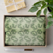 Green Olive & Leaf Pattern On Light Green Seidenpapier (Geschenk)