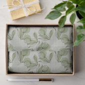 Green Olive & Leaf Pattern On Pastel Green Seidenpapier (Geschenk)