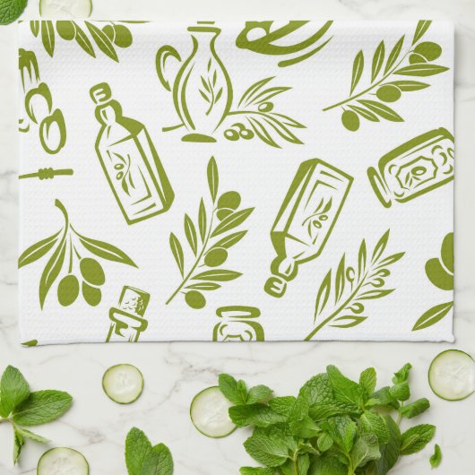 Green Olive Oil Geschirrtuch (Gefaltet)