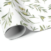 Green Olives Watercolor Geschenkpapier (Rolleneckpunkt)