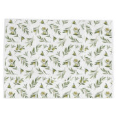 Green Olives Watercolor Große Geschenktüte (Rückseite)