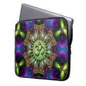 Green OM Lila+Blue Fraktale Notebook-Sieb Laptopschutzhülle (Vorderseite Links)