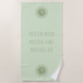 Green Om & Mandala Positive Mind Vibes & Life Strandtuch