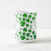 Green Ombre 3-Leaf Clover Kleeblatt Muster Kaffeetasse (Mittel)