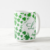 Green Ombre 3-Leaf Clover Kleeblatt Muster Kaffeetasse (VorderseiteRechts)