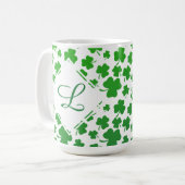 Green Ombre 3-Leaf Clover Kleeblatt Muster Kaffeetasse (Vorderseite Links)