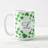 Green Ombre 3-Leaf Clover Kleeblatt Muster Kaffeetasse (Links)