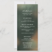 Green Ombre Boho Minimalistisch Wedding Menu (Vorderseite)