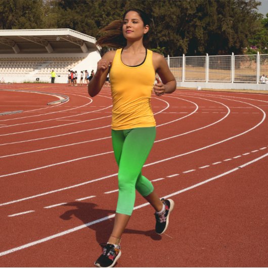 Green Ombre Capri Leggings