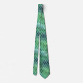 Green Ombre Dragon Scales Effect Neck Tie Krawatte (Rückseite)