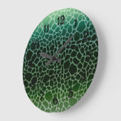 Green Ombre Giraffe Print Große Wanduhr (Winkel)
