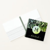 Green Ombre Glam Animal Print Monogram Sketchbook Notizblock (Innenseite)