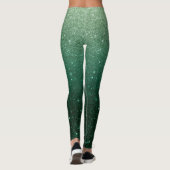 Green Ombre Glitzer Sparkle St. Patrick's Day Leggings (Rückseite)