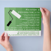 Green Ombre & Paint Roller, Painter & Decorator Flyer (Hand)