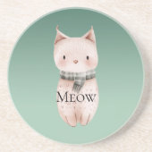 Green Ombre Pink Cat Getränkeuntersetzer (Vorne)