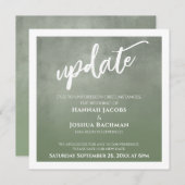 Green Ombre Postponed Wedding Update Card Einladung (Vorne/Hinten)
