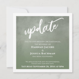 Green Ombre Postponed Wedding Update Card Einladung