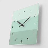 Green Ombre Strip Square Wall Clock Quadratische Wanduhr (Winkel)
