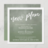 Green Ombre verschoben Hochzeit neue Plan Card Einladung (Vorne/Hinten)