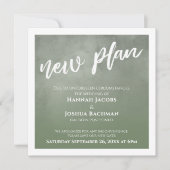 Green Ombre verschoben Hochzeit neue Plan Card Einladung (Vorderseite)