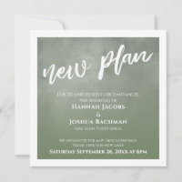 Green Ombre verschoben Hochzeit neue Plan Card