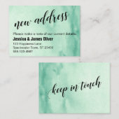 Green Ombre Wasserfarbe neue Adresse Handout-Karte Visitenkarte (Vorne/Hinten)