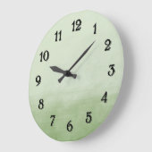 Green Ombre Watercolor Große Wanduhr (Winkel)