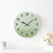Green Ombre Watercolor Große Wanduhr (Zuhause)