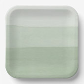 Green Ombre Watercolor Pappteller (Vorderseite)