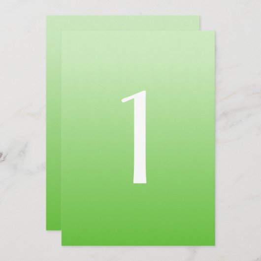 Green Ombre Wedding Tischnummer (Vorne/Hinten)