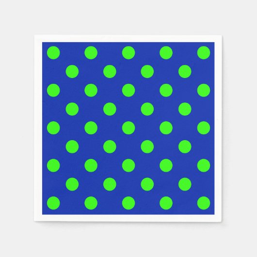Green on Blue Polka Dots Design Serviette (Vorderseite)