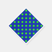 Green on Blue Polka Dots Design Serviette (Ecke)