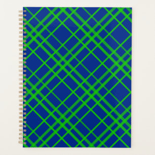 Green on Blue Tartan Kariertes Muster Planer