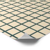Green on Cream Grid Poster (Ecke)