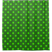 Green On Dark Green Polka Dots Pattern Design Duschvorhang (Vorderseite)