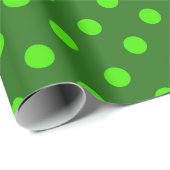 Green On Dark Green Polka Dots Pattern Design  Geschenkpapier (Rolleneckpunkt)