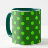 Green On Dark Green Polka Dots Pattern Design Tasse
