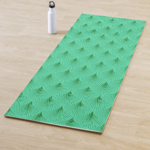 Green on green art Deko nahtlose Muster Dusche cu Yogamatte