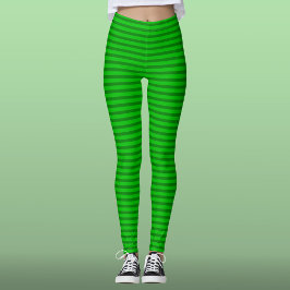 Green on Green Stripes — St. Patrick's Day Leggings