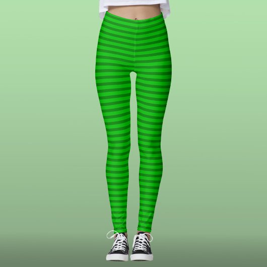 Green on Green Stripes — St. Patrick's Day Leggings