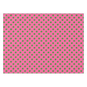 Green on Pink Polka Dots Design Tischdecke (Vorderseite (Horizontal))