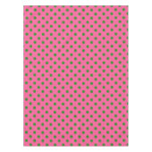 Green on Pink Polka Dots Design Tischdecke (Vorderseite)