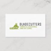 Green on White Rascare + Mowing Business Cards Visitenkarte (Vorderseite)